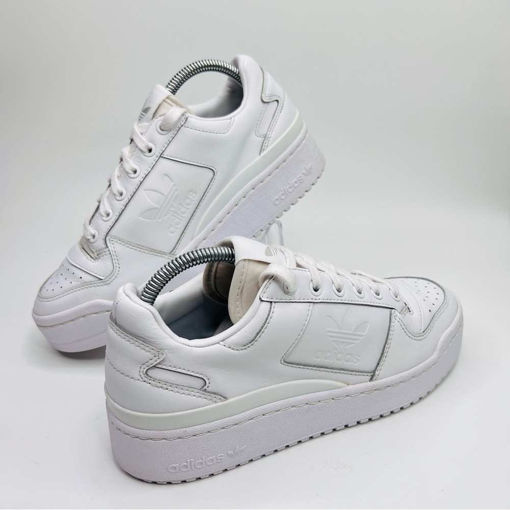 Adidas Originals Forum Bold Triple White Leather Lace Up Platform Sneake… - Picture 7 of 16